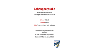 Mehr über den Artikel erfahren Kommt zur Schnupperprobe!