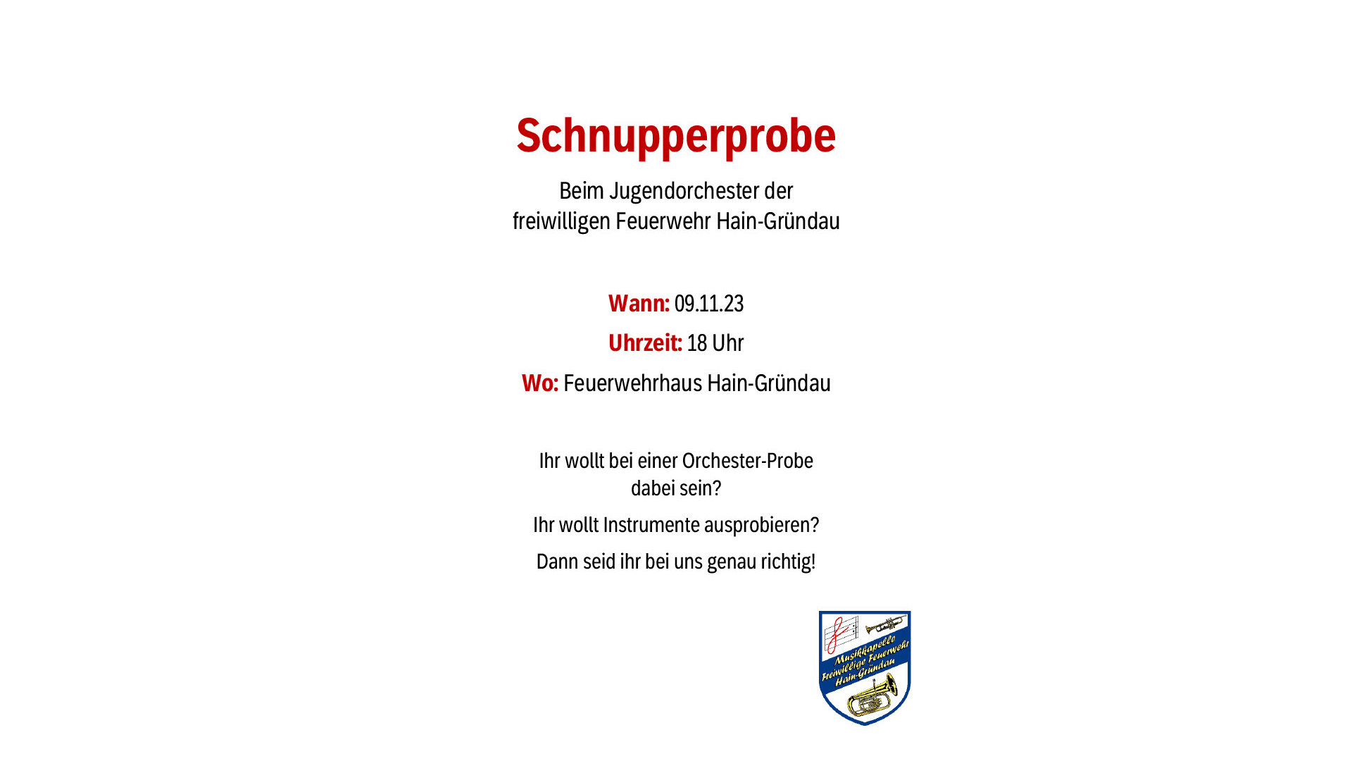 Du betrachtest gerade Kommt zur Schnupperprobe!