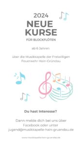 Mehr über den Artikel erfahren Neue Flötenkurse starten!
